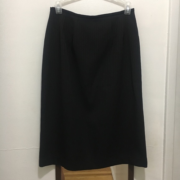 Vintage High Waisted Black Striped Skirt - Picture 2 of 7